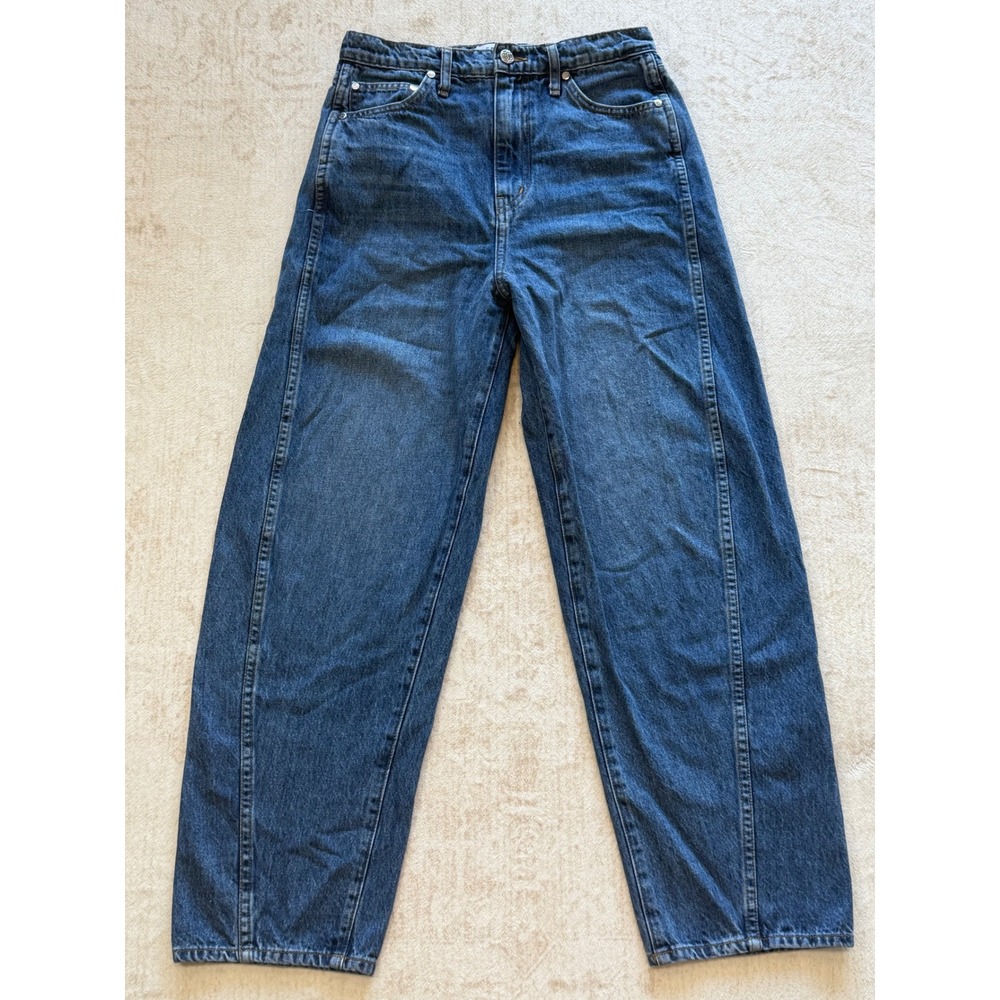 Derek Lam 10 Crosby Denim High Rise Barrel Leg Jeans Medium Wash Blue Size 26